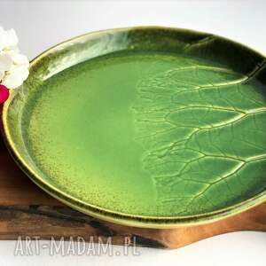 patera ceramiczna - talerz dekoracyjny liść, prezent