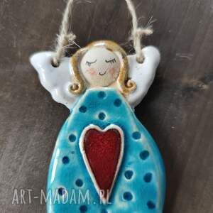 anioł ceramiczny, prezent, zawieszka