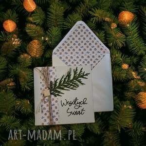 handmade na święta upominek kartka świąteczna z pasującą kopertą