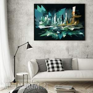 plakat metropolia - abstrakcja do salonu format 40x50 cm gabinetu