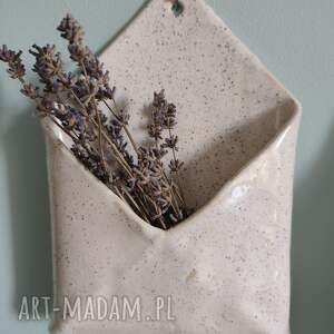 ceramiczna koperta na drobiazgi, dom, zawieszka prezent, kwiaty