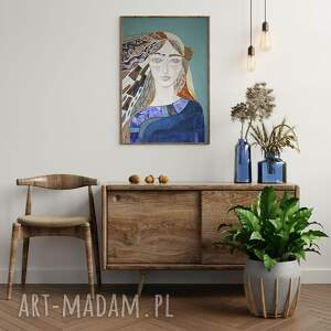 plakat 100x70 cm - róża pustyni wydruk, grafika, kobieta, postać