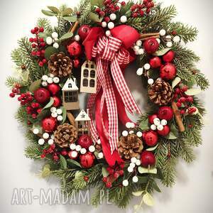 pomysł na prezent świąteczny Wianek Domki