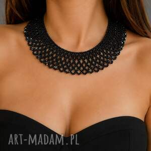 Naszyjnik krywulka Black Lace - czarny choker z koralików