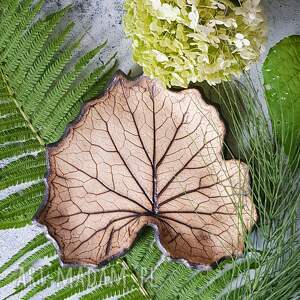 patera ceramiczna, rozłożysty liść z serii natura, oryginalna dekoracja