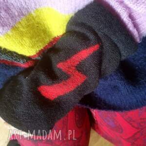 handmade rękawiczki mitenki strajk kobiet filcowane wełna merynosów - na podszewce
