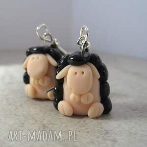 kolczyki - owce czarne, owieczki wielkanoc, wiosna dodatki, biżuteria