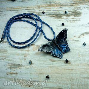 broszka i wisior 2w1 - niebieski motyl zawieszka