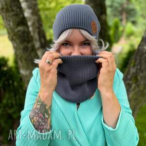 Bandana zimowa Ciemny szary, komin na zimę, kacesoria