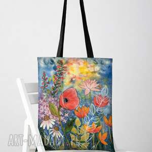 torba kwiaty, akwarela łąka trawy, święta