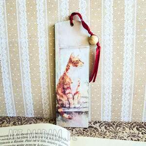 zakładka do książki - kot i pies drewniana, kociara niej