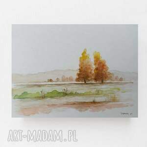 formatu 18/24 cm, drzewa, akwarela