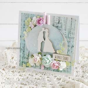 ręczne wykonanie scrapbooking kartki kartka ślubna w pudełku, 479