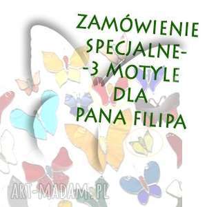 witraże zamówienie specjalne - 3 motyle dla pana filipa