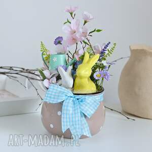 stroik z zającem wielkanoc, wielkanocne dekoracje