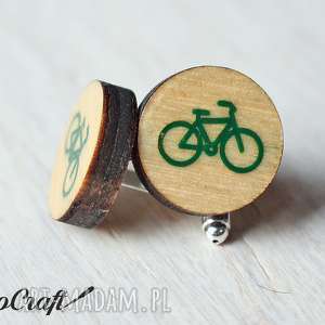 drewniane spinki do mankietów rower seria color, kolorowy lekkie
