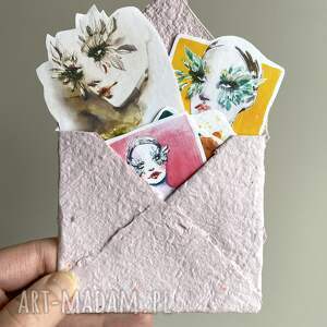 Zestaw 8 naklejek VIBRANT w kopercie z papieru czerpanego, naklejki