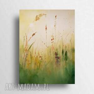 Słoneczna Łąka - sygnowana akwarela 32x24 cm (Rembrandt) na papierze 425 g/m2