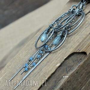 Kyanit ce kolczyki, akwamaryn, biżuteria
