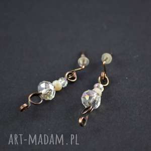 shine - kolczyki minimalistyczne z kryształkami, biżuteria na prezent