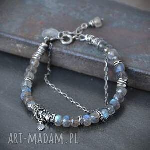 Bransoletka z labradoryt, surowa biżuteria