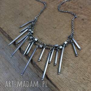 Naszyjnik - Patyczki II, srebro oksydowane