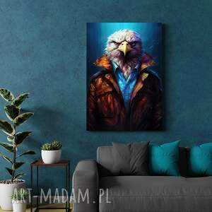 portret hipsterskiego orła - wydruk na płótnie 50x70 cm B2, orzeł, obraz