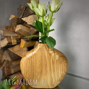 drewniany wazon z dębu na suszone i świeże kwiaty, nowość, drewniane dekoracje