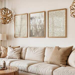 zestaw plakatów 40x50 cm motyw morrisa i natura set223, tryptyk do salonu