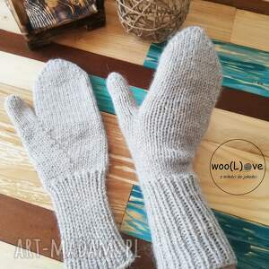 rękawiczki alpaki - jasny szary, prezent, pure wool prezent dla niej