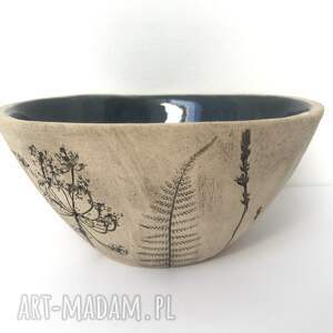 handmade ceramika organiczna miska z roślinami