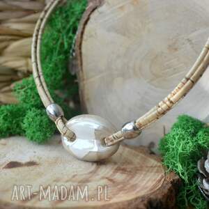 handmade naszyjniki naszyjnik z korka i ceramiki oro