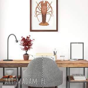 langusta, plakat A4, reprodukcja owoce morza dekoracja do kuchni, obraz