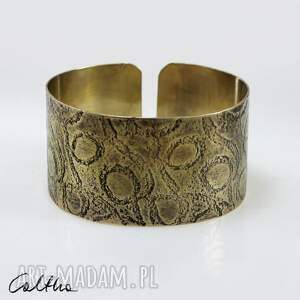 caltha pętle - mosiężna bransoletka 190111-04, szeroka bransoleta, duża