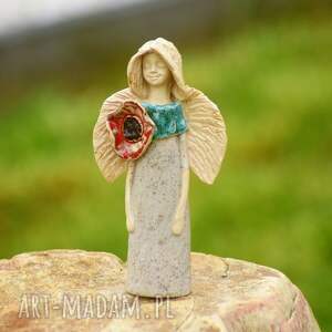 anioł ceramiczny, ręcznie wykonany dekoracja, rękodzieło