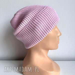 beanie czapka z wełny merino varella 100 baby 05 jasny róż zimę