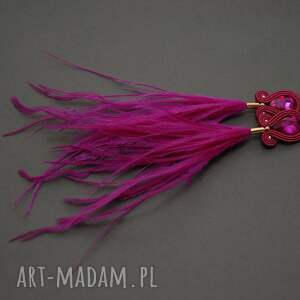 klipsy sutasz z piórami - SiSu biżuteria