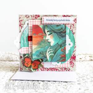 handmade scrapbooking kartki kartka uniwersalna / motywacyjna - po każdej burzy wychodzi