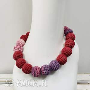 handmade korale korale szydełkowe naszyjnik boho handmade bawełna
