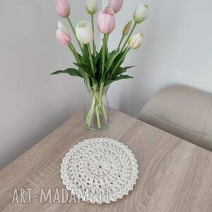 Podkładka szydełkowa ze sznurka bawełnianego okrągła 20cm