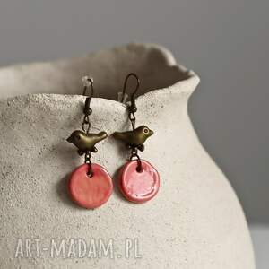 ulep to studio kolczyki ptaszki ceramika, z ptaszkiem prezent dla niej