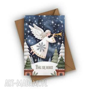 kartka świąteczna - bóg się rodzi z cytatem boże narodzenie