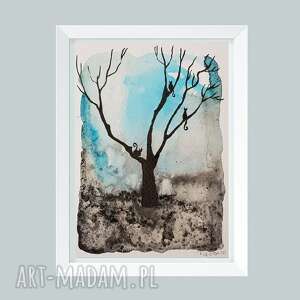 drzewo - akwarela formatu 12,5/18 cm