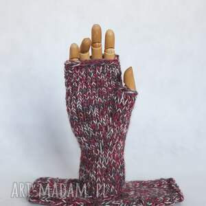 Ewelina - kolorowe bezszwowe mitenki rękawiczki bez palców z małym