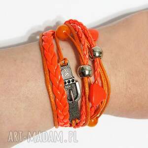 Prezent - Neonowa orange rzemienie, bransoletka