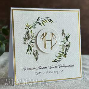 ręcznie robione zaproszenia komunijne wzór, 4c pierwsza komunia