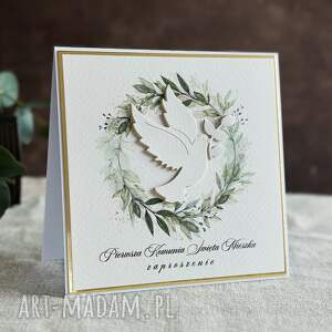 zaproszenia komunijne ręcznie robione, wzór 73d, pierwsza komunia