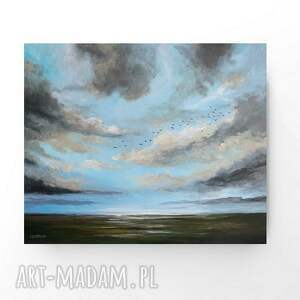 Błękitne popołudnie - obraz akrylowy na płótnie 50 x 60 cm