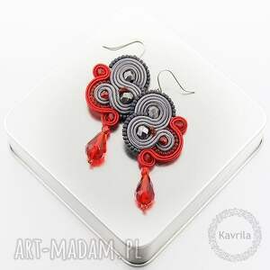 kolczyki soutache inspire crimson - Kavrila biżuteria