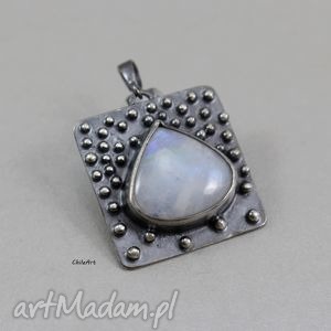 handmade wisiorki kamień księżycowy i srebro - wisior